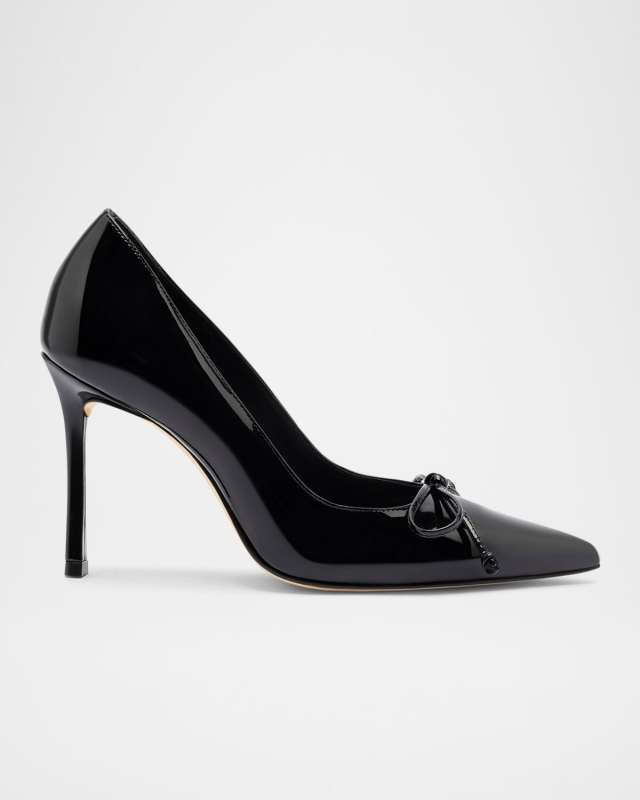 Linda Patent Bow Stiletto Pumps